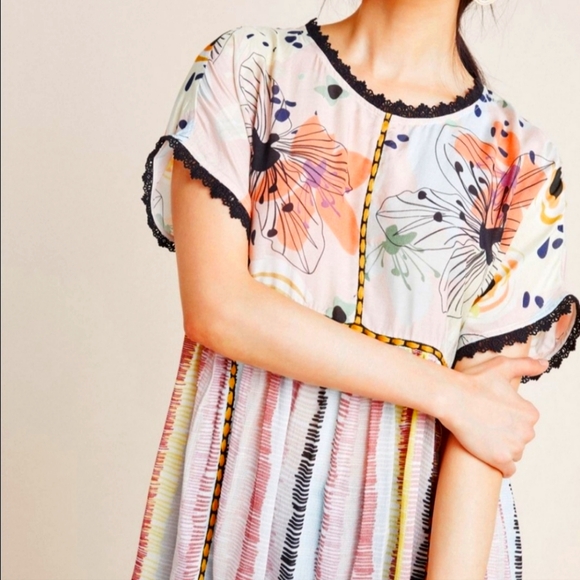 Anthropologie Conditions Apply Medium Floral Boho Tunic - Picture 1 of 7